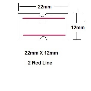 Single Line label - 22mm X 12mm - 2 RED LINE - Image 2