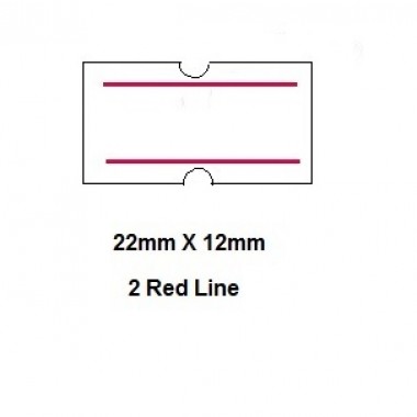 Single Line label - 22mm X 12mm - 2 RED LINE