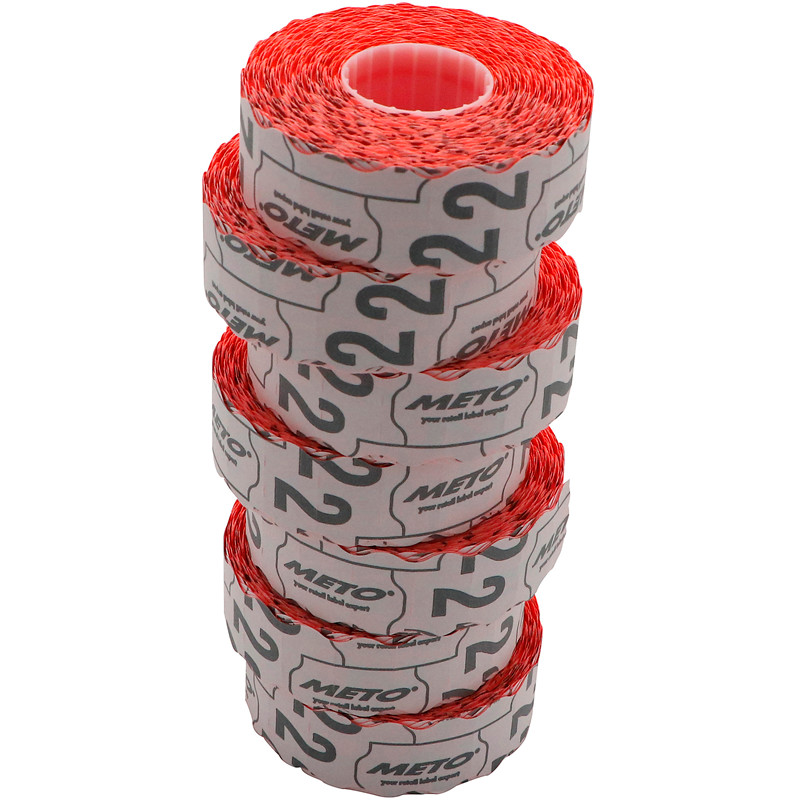 Single Line label - 22mm X 12mm - Fluorescent Red - Image 4